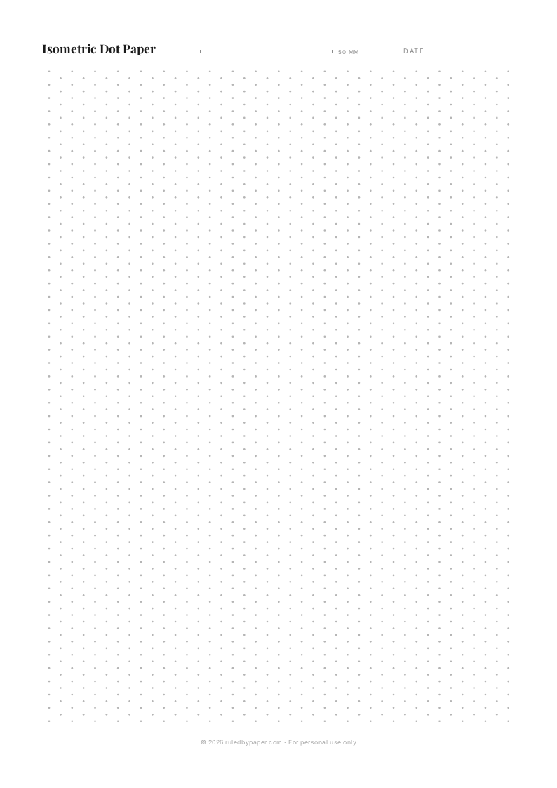 Printable isometric dot paper preview