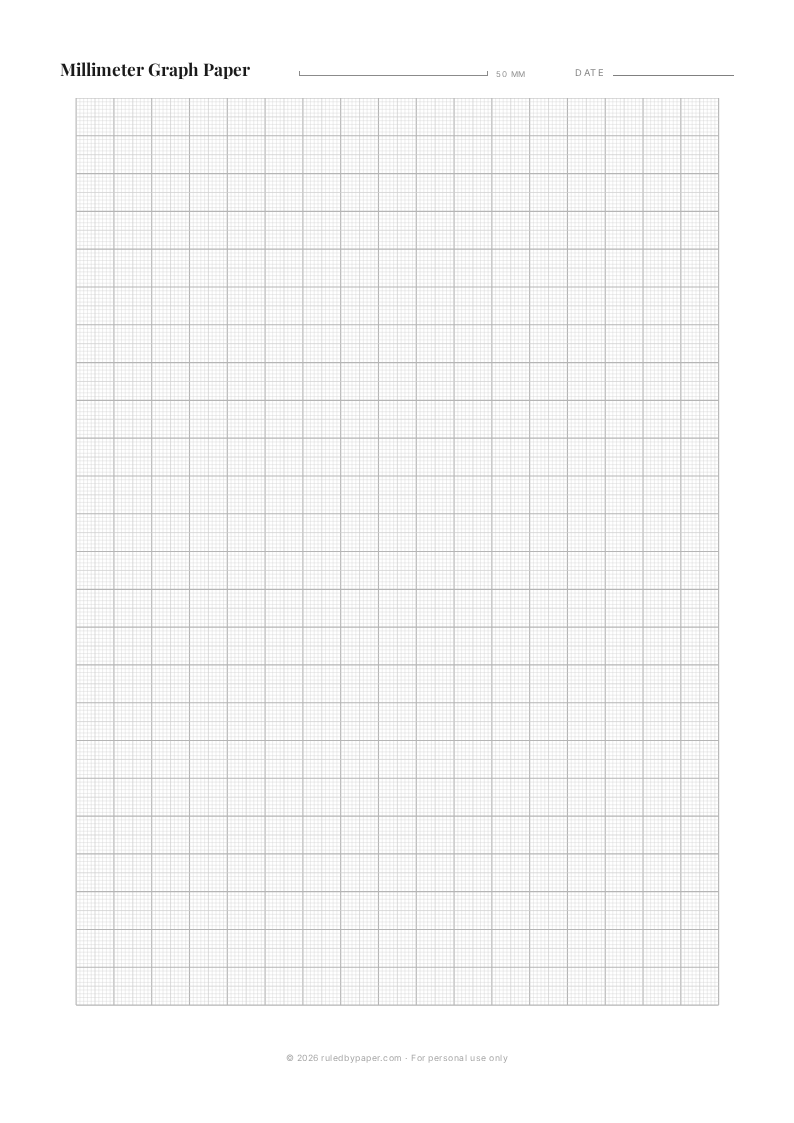 Printable millimeter graph paper preview