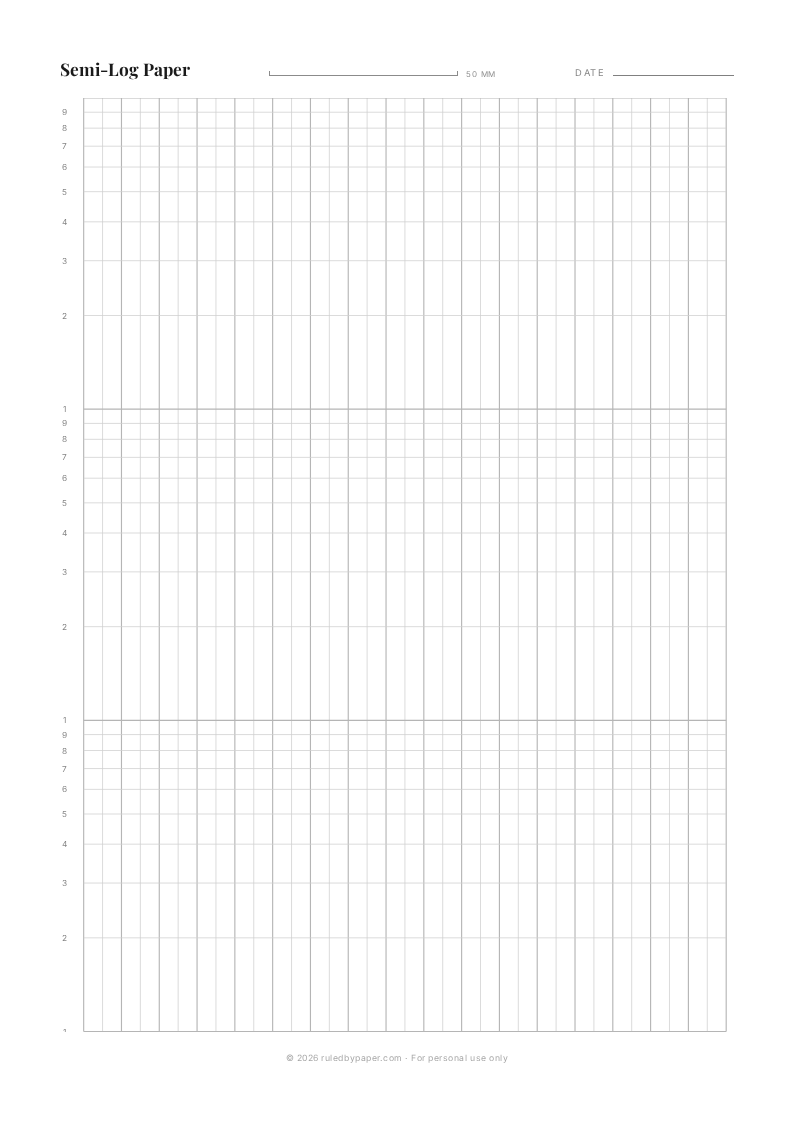 Printable semi-log paper preview